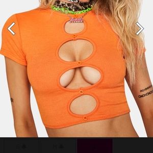 Orange crop top